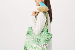 超可愛《肩膀上的小鳥環保購物袋》購物袋收起來就是隻可愛的鳥兒布偶