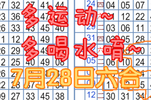 7月28日六合彩多運動~多喝水唷~