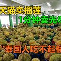 中国天猫卖榴莲，1分钟卖光8万个，造成“泰国人吃不起榴莲