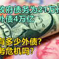 美国政府债务为21万亿美元，其中外债4万亿，中国有多少外债？