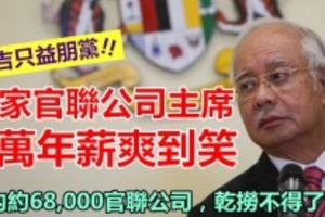 【納吉只益朋黨】70家官聯公司主席，百萬年薪領到手抽筋 !! 難怪個個都死賴不肯走……