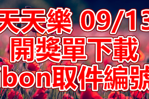 天天樂 2018/09/13 開獎單下載 IBON 取單編號