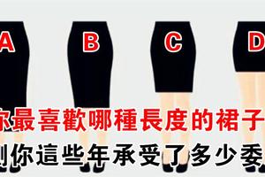 心理學：累不累？選你喜歡的裙子長度，測你現在忍受了多少委屈！