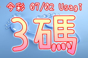 今彩539 2020/07/02 Usagi 精選3碼 全車+連碰 供您參考