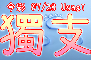 今彩539 2020/07/28 Usagi 精選獨支 全車 供您參考