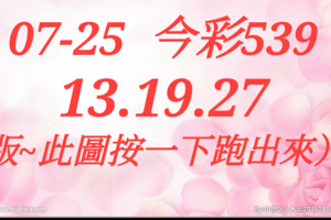 07/25  今彩539  三中一 參考