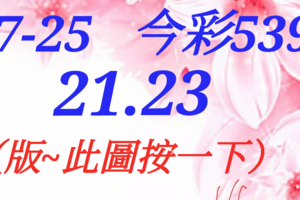 07/25  今彩539  二中一 參考