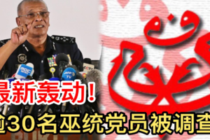 最新劲爆【再有逾30多名巫统党员】被警方调查！