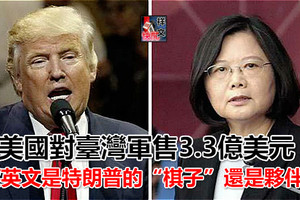 美國對臺灣軍售3.3億美元！蔡英文是特朗普的「棋子」還是夥伴？