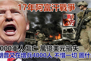 17年阿富汗戰爭 22000軍人傷亡 萬億美元損失 特朗普又增兵4000人 不惜一切 圖什麼？