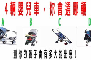 心理測試：4輛嬰兒車，你會選哪輛？測你的孩子會有多大的出息！