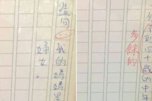 媽媽在小孩的作文簿看到「訂正後的句子」時整個傻住，還差點就要暴怒沖去找老師理論…