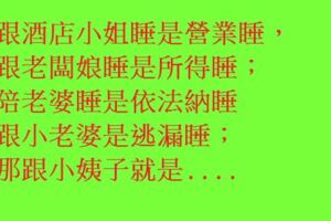 稅法新解：陪老婆睡是依法納睡跟小老婆是逃漏睡