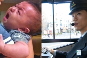 這位日本媽媽帶寶寶搭公車，寶寶一直哭鬧，旁人不停瞪她超尷尬！這時司機說了一句話，所有人的心全融化!