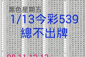 1月13日 今彩539總不出牌 ( 2017扭轉奇雞，讓我發發發 )