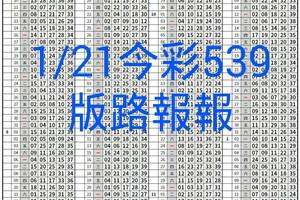 1月21日 今彩539版路報報