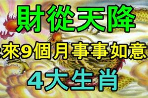 財從天降，未來9個月事事如意的4大生肖！