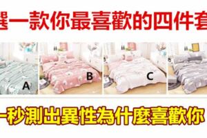 選一款你最喜歡的四件套，一秒測出異性為什麼喜歡你？