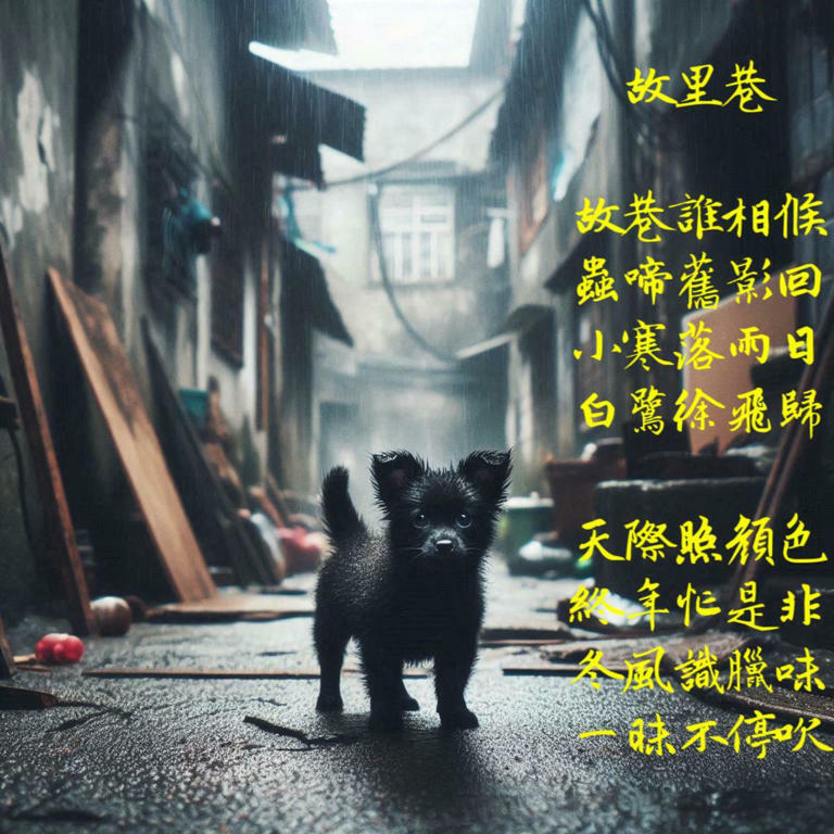 詩《故里巷》。 圖:黃吉川 提供 詩《故里巷》。 圖:黃吉川 提供