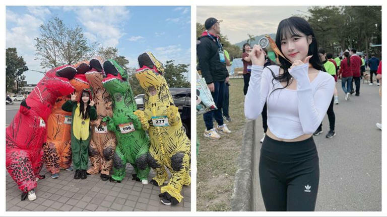 台鋼雄鷹啦啦隊Wing Stars韓籍隊員Mingo變裝參加路跑。(圖/2S SPORTAINMENT提供) 台鋼雄鷹啦啦隊Wing Stars韓籍隊員Mingo變裝參加路跑。(圖/2S SPORTAINMENT提供)