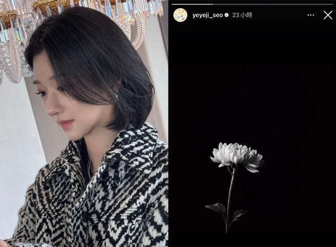 徐睿知曬出黑白底菊花照,被外界認為哀悼金賽綸。(圖/翻攝自徐睿知 IG) 徐睿知曬出黑白底菊花照,被外界認為哀悼金賽綸。(圖/翻攝自徐睿知 IG)