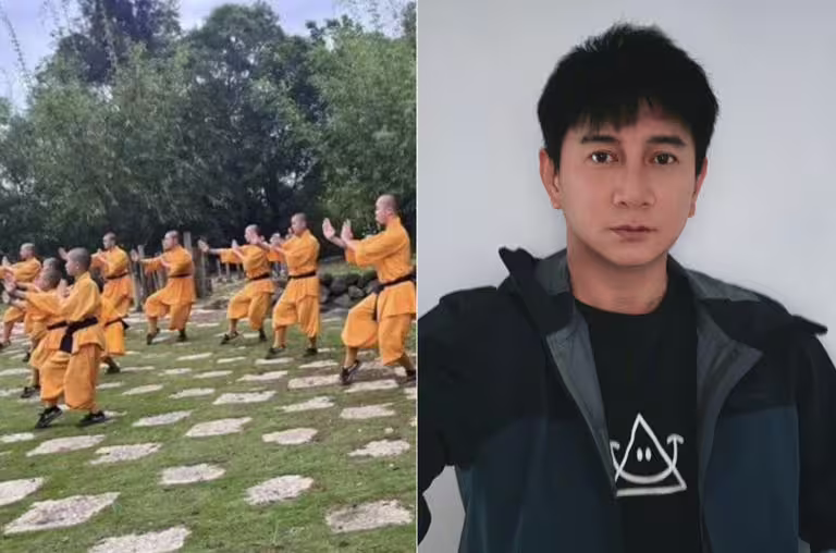 吳奇隆出現在少林寺。(圖/翻攝自小紅書、吳奇隆 微博) 吳奇隆出現在少林寺。(圖/翻攝自小紅書、吳奇隆 微博)