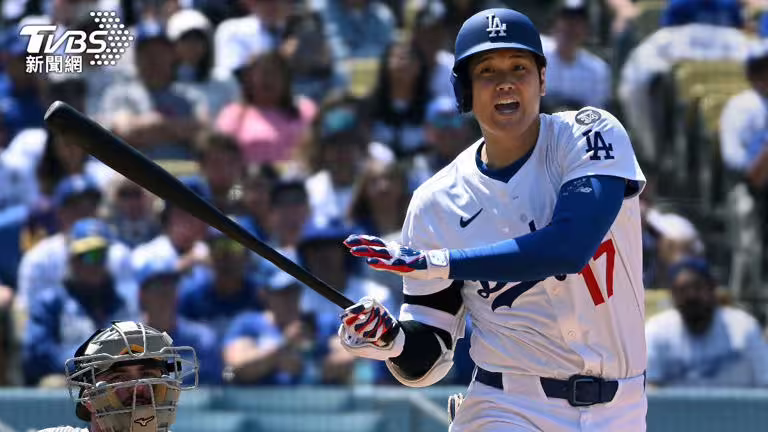 道奇隊球星大谷翔平4月29日敲出本季第七轟。(圖/達志影像美聯社) 道奇隊球星大谷翔平4月29日敲出本季第七轟。(圖/達志影像美聯社)