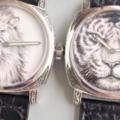 沛納海霸氣之作，純銀腕錶配上工藝大師的手繪老虎頭