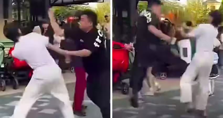 遊客勸別在樂園吸菸　反被飛踢賞巴掌