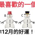 心理測試：四個雪人，選出你最喜歡的一個，測出你12月的好運！