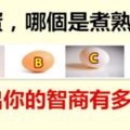 雞蛋，哪個是煮熟的？測出你的智商有多高？