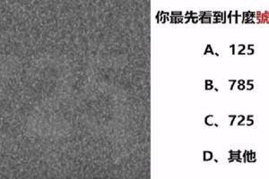 心理測試：第一眼看到什麼號碼，測出你是怎樣的人！