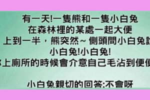 熊和小白兔一起上廁所