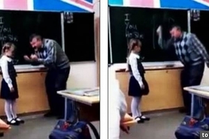 女童在台上被老師怒戳頭狂罵，最後小女孩終於受不了，對老師....