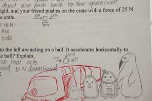 外國學生喜歡在考卷上塗鴉 沒想到老師「竟都用紅筆幫他完成了」