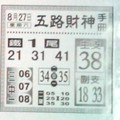 8/27五路財神手冊~六合彩參考看看