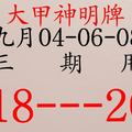 9/8大甲神明牌~六合彩參考看