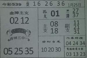 1/25今彩539>>>參考看看