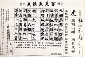 1/30六合彩>>>武德武兌宮