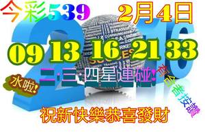 2/4今彩539參考