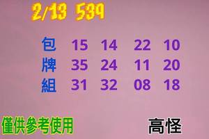 2/13今彩539僅供參考