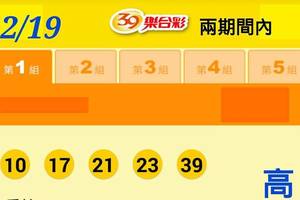 2/19今彩539參考看