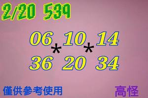 2/20今彩539>>>僅供參考看看