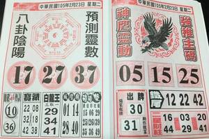 2/23神鷹>>六合彩參考看