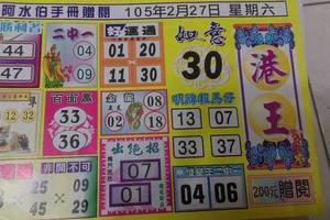 2/27 阿水伯手冊-六合彩參考2