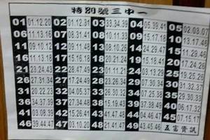 3/1 特別號三中一-六合彩參考 