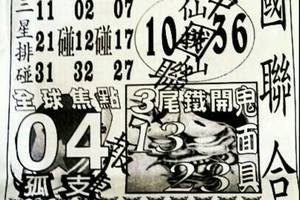 3/3中國聯合報>>>>六合彩參考看