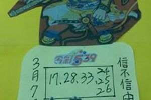 3/7今彩539參考看看