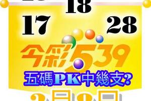 3/8今彩539參考看