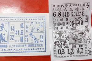 3/10中國聯合報>>>六合彩參考看